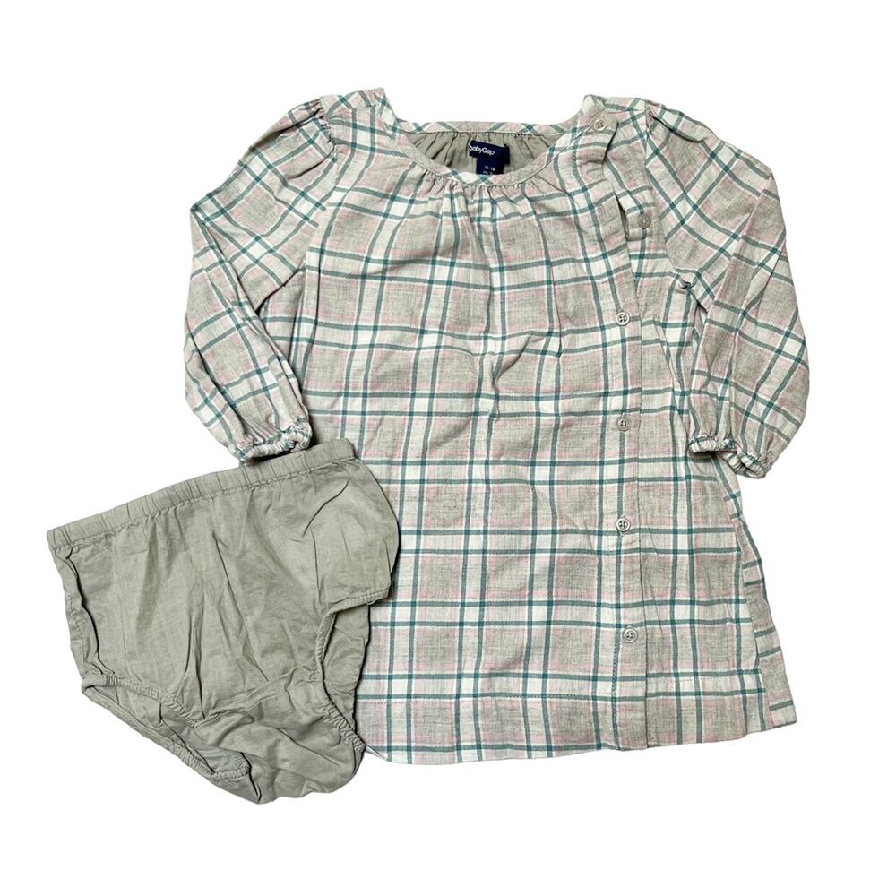 Gap Plaid Long Sleeve Dress Size 12-18m